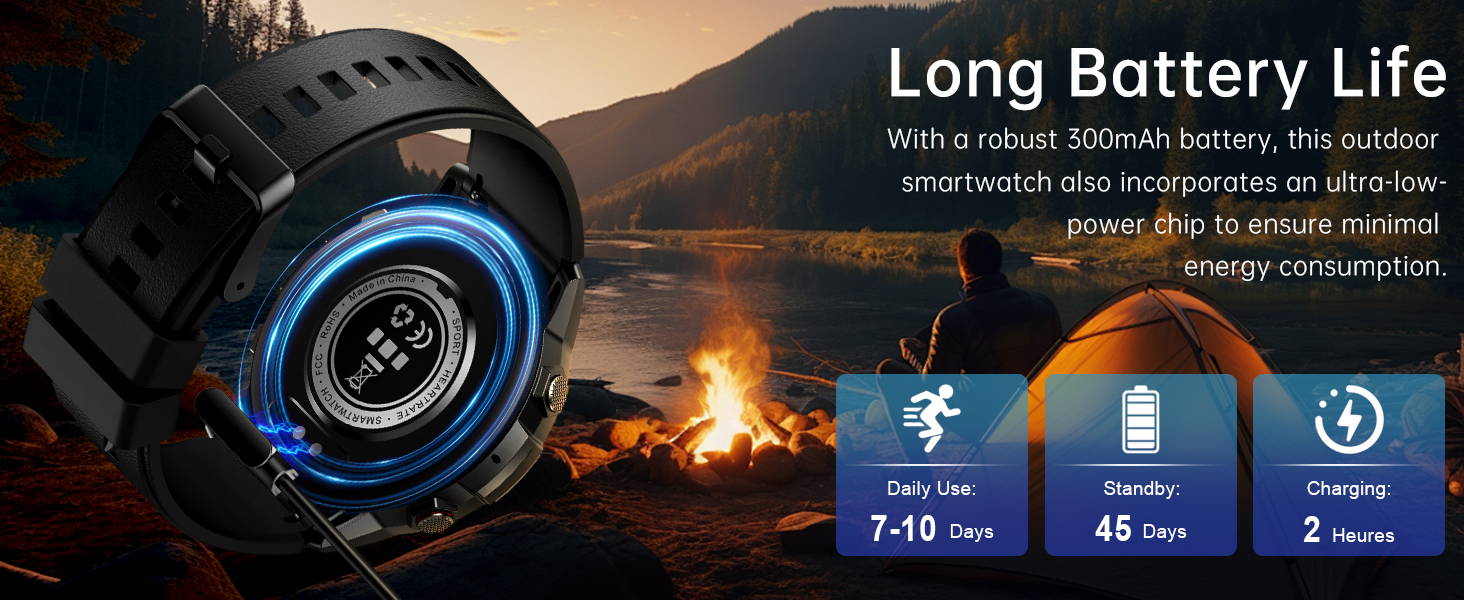 Smart Watch for Men- Bluetooth Call, Military Smartwatch Waterproof Fitness Sleep Tracker Watch with