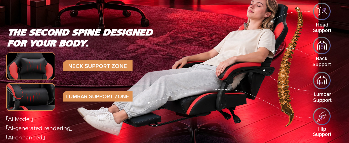 Gaming Chair with Footrest