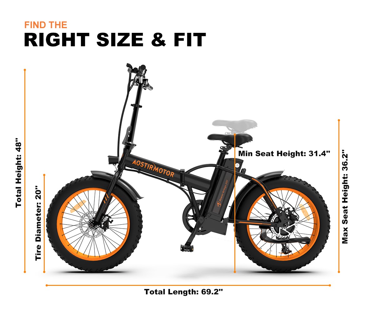 Aostirmotor Fat Tire E-Bike A20 Size
