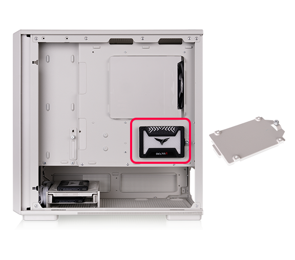 Thermaltake Retro 260 drive mounting plate supporting 1 2.5 inch SSD