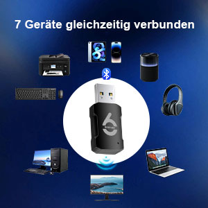 Multi-Device Connectivity Up to 7 different Bluetooth devices can be connected at the same time.