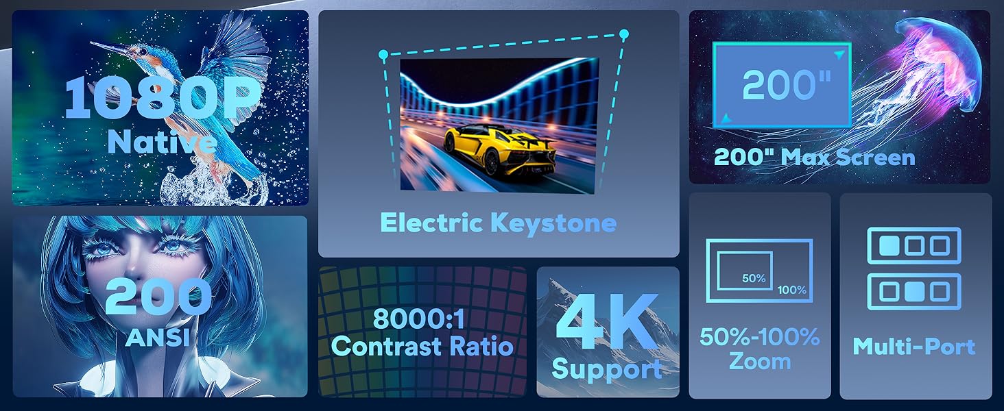 WOLFANG WP01 Mini 4K Support Portable Projector