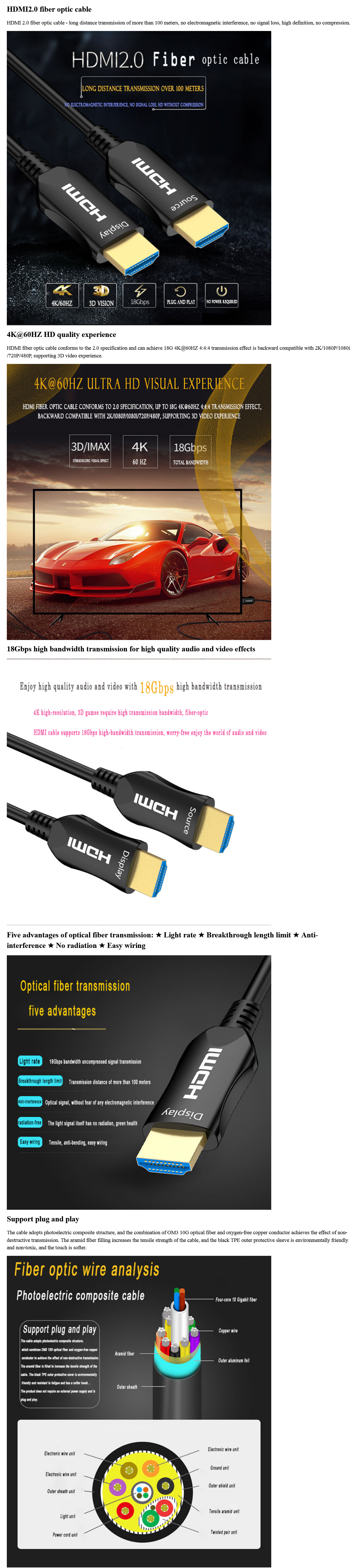 Câble HDMI 2.0 - 20m - plaqué or - CARON Informatique - Calais