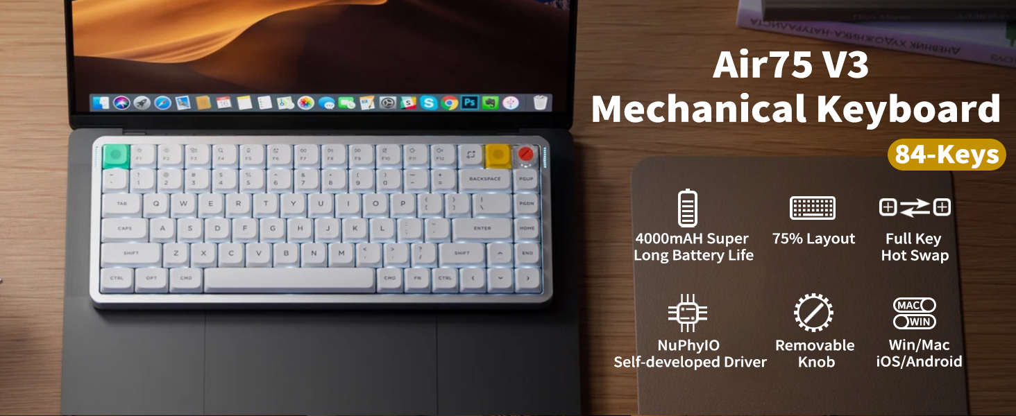 NuPhy Air75 V3 Wireless Mechanical Keyboard