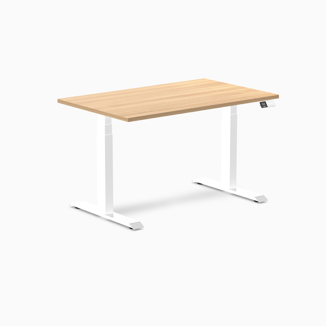 sit stand desk, standing desk, height adjustable desk, ergonomic desk, dual motor, melamine desk