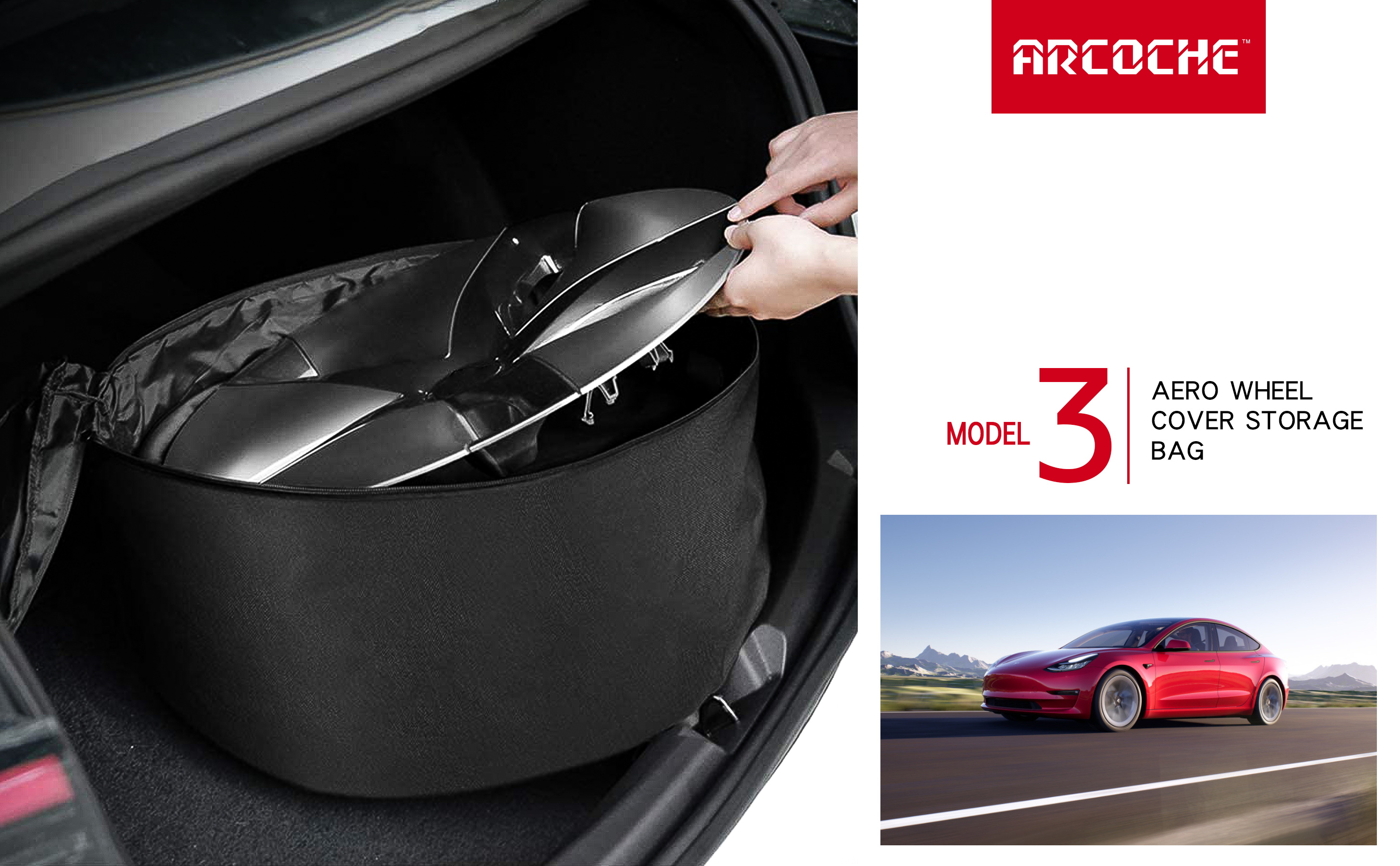 Tesla Model 3 Aero Wheel Cover Storage Carrying Bag