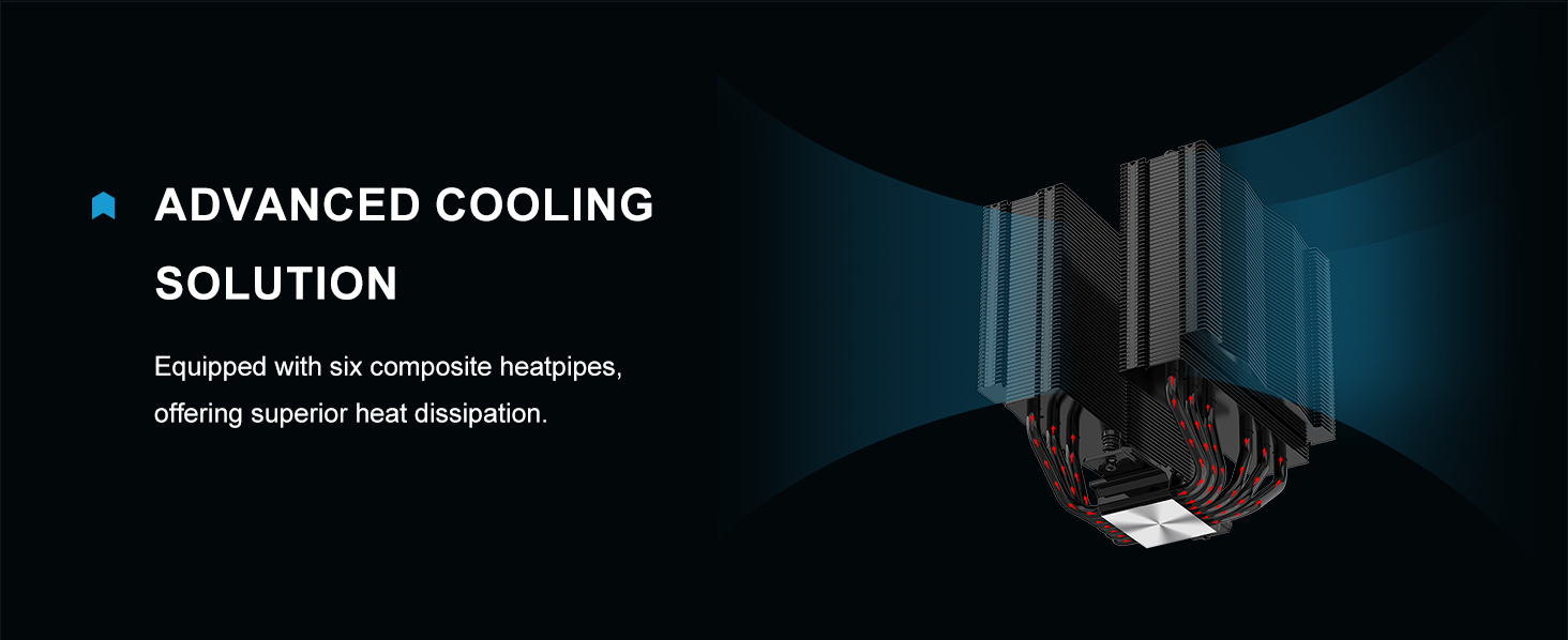 SAMA A60B Dual-Tower CPU Air Cooler Black