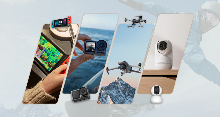 Compatible with smartphones, tablets, gaming consoles, action camera, and home surveillance systems