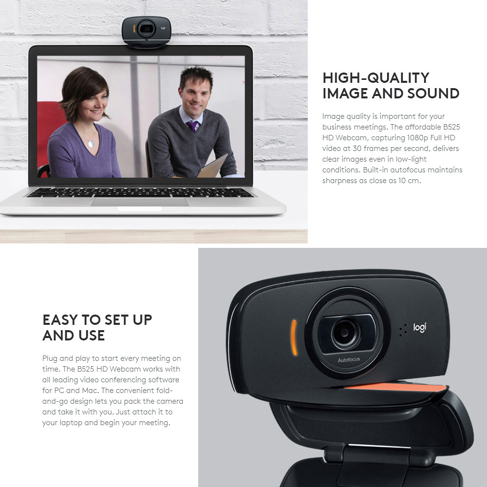 Forvent det presse Ud over Logitech B525 HD Webcam Portable 360 Rotating 720p 8Mega Video AutoFocus  Calling USB Web Camera Web Cams - Newegg.com