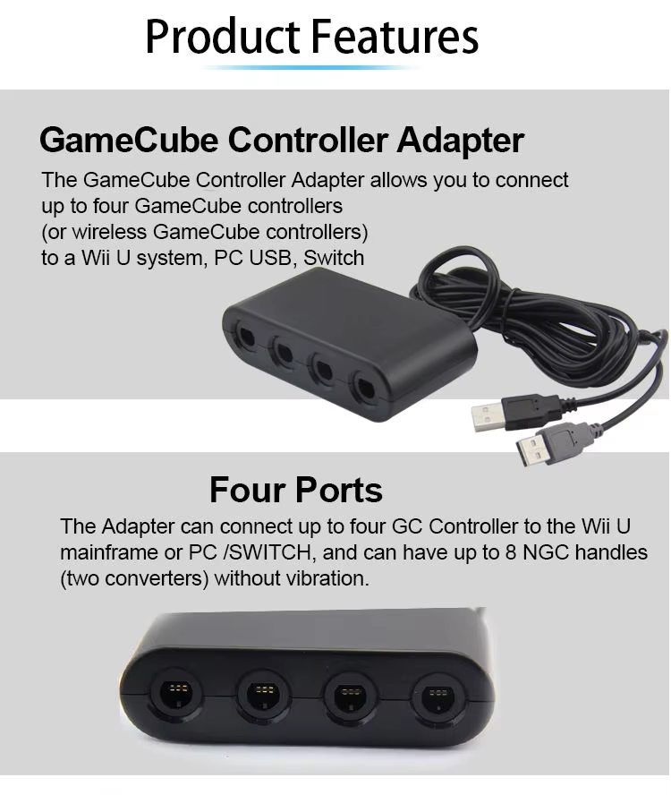 Product Features (GameCube Controller Adapter & Four Ports)