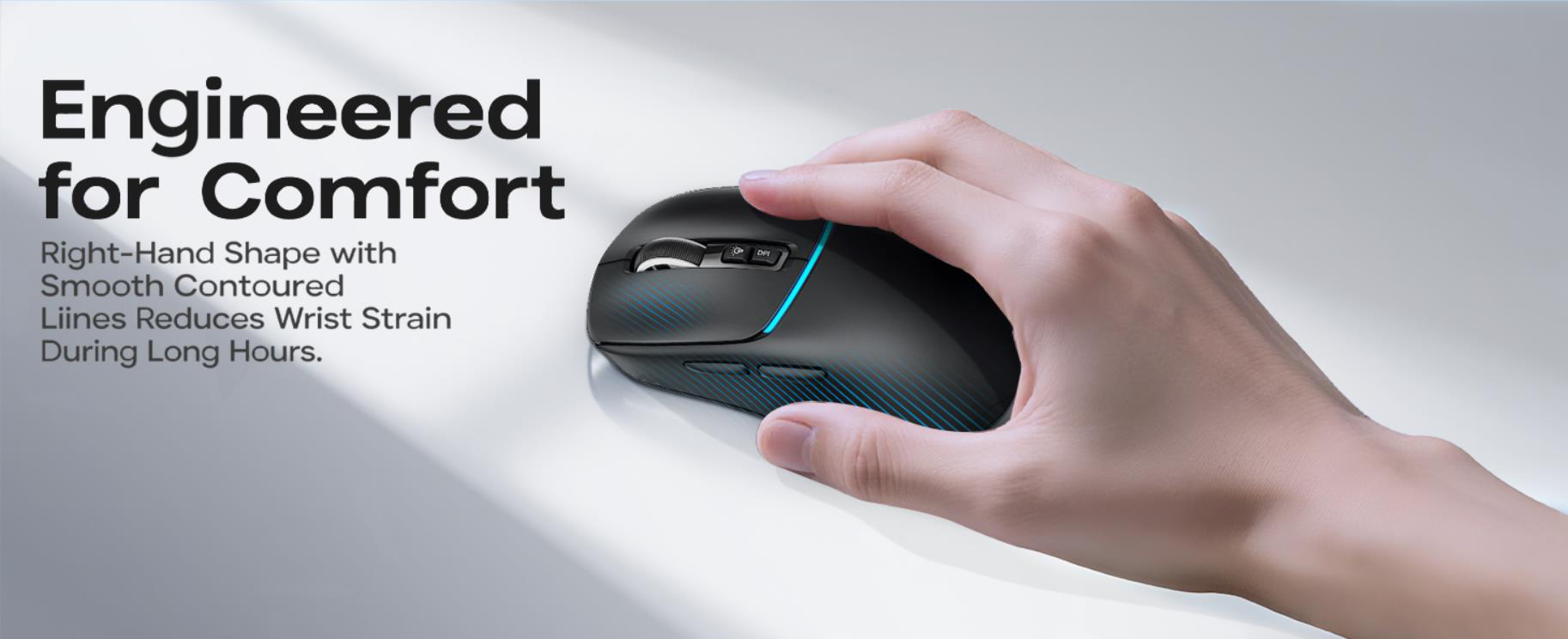 Bluetooth Wireless Mouse Dual Bluetooth & 2.4GHz USB Receiver, 4 DPI Levels