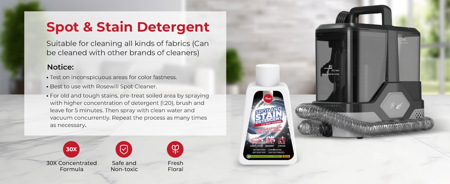 Rosewill Multi-Purpose Portable Carpet and Upholstery Cleaner - Black & Gray