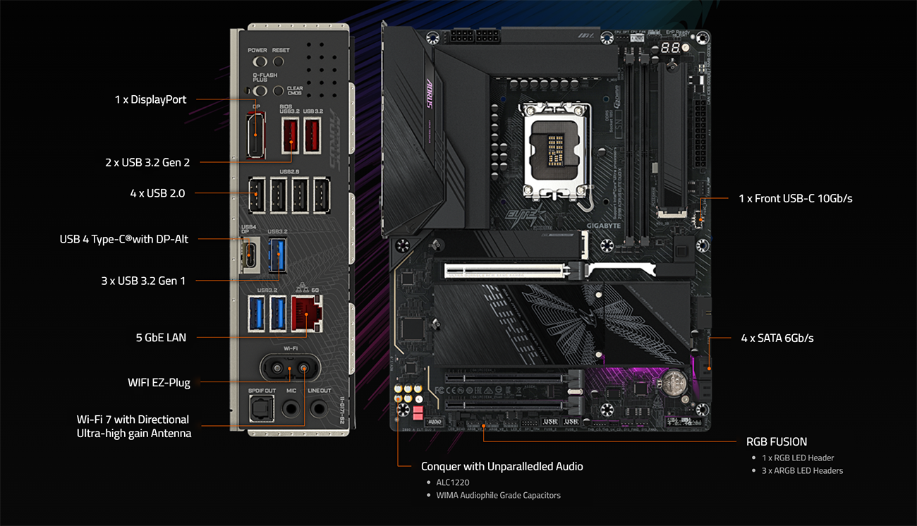 GIGABYTE Z890 AORUS ELITE DUO X Intel LGA 1851 ATX Motherboard