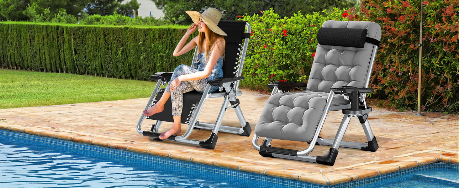 LILYPELLE Comfy Folding Chair, Folding Lounge Chair for Bedroom and Living  Room, Folding Reclining Patio Chairs with Removable Cushion for Indoor