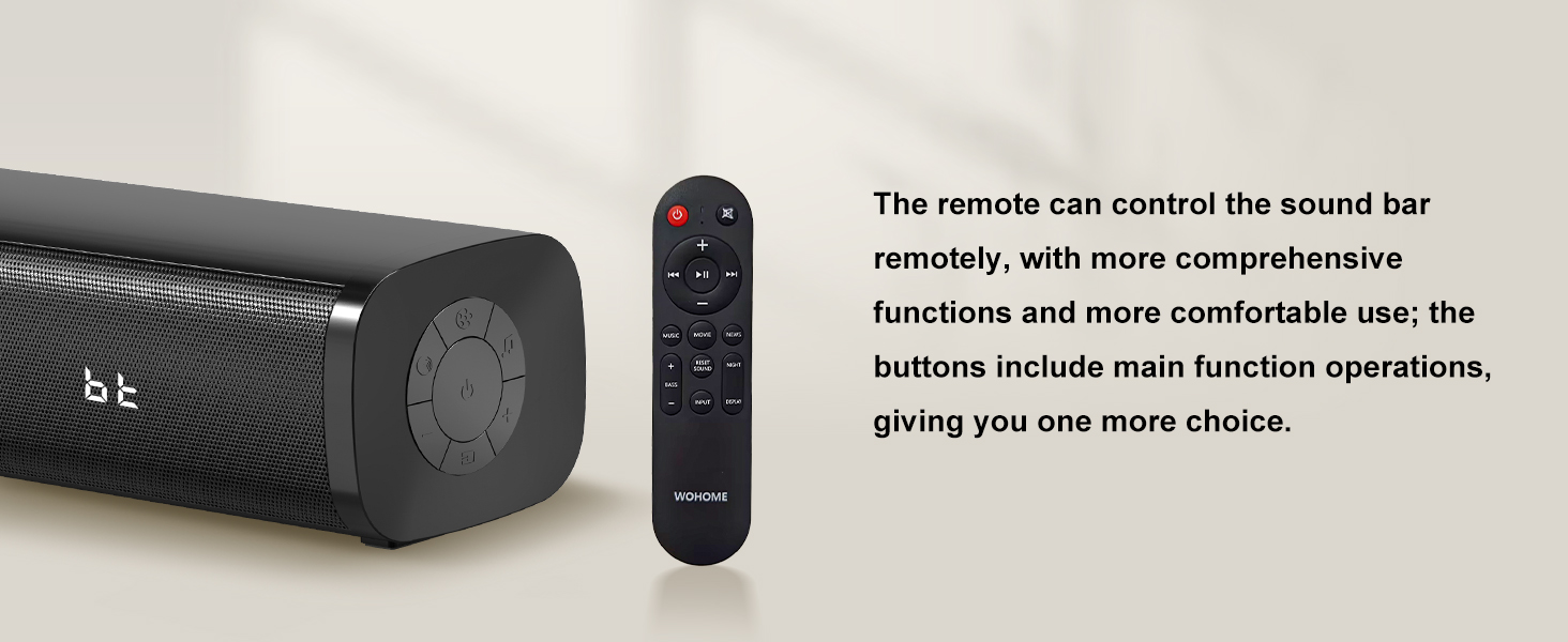Wohome Sound Bar for Smart TV with Wired Subwoofers
