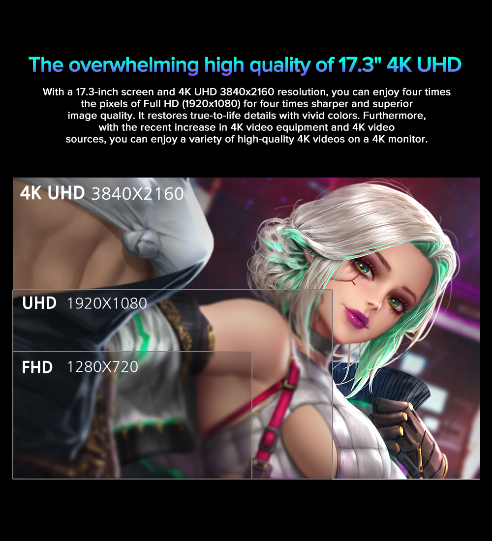 17.3 monitor Lightweight Monitor 4K monitor Travel Monitor HD 3840*2160 monitor