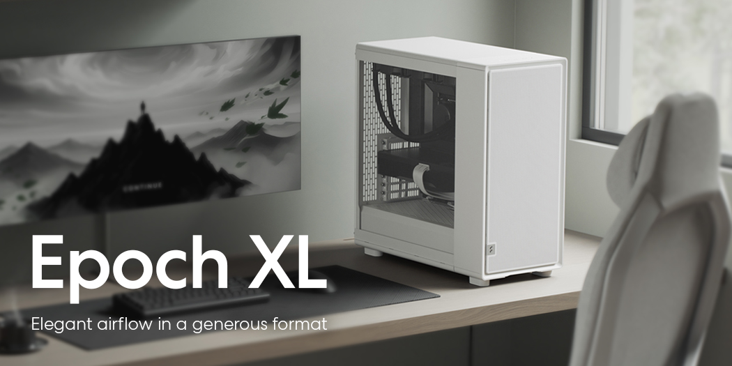 Fractal Design Epoch XL White - Tempered Glass Clear Tint - High Airflow PC Gaming Case