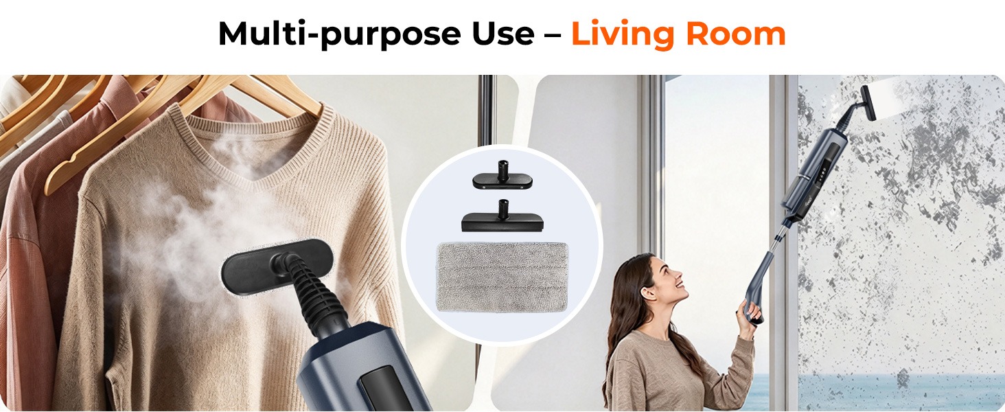 Rosewill 11-in-1 Steam Mop - Blue Gray