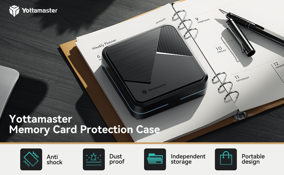 Yottamaster 19 Slot Memory Card Case for 10 x SD & 6 x TF & 2 x CF Card with Labels Waterproof