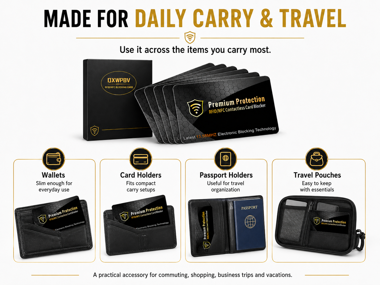 travel RFID protection, RFID card for wallet, RFID card for passport holder