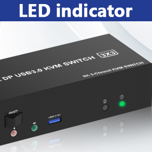 LED Indicator When switching to which PC, the LED will tell you whether PC1 or PC2 is active.