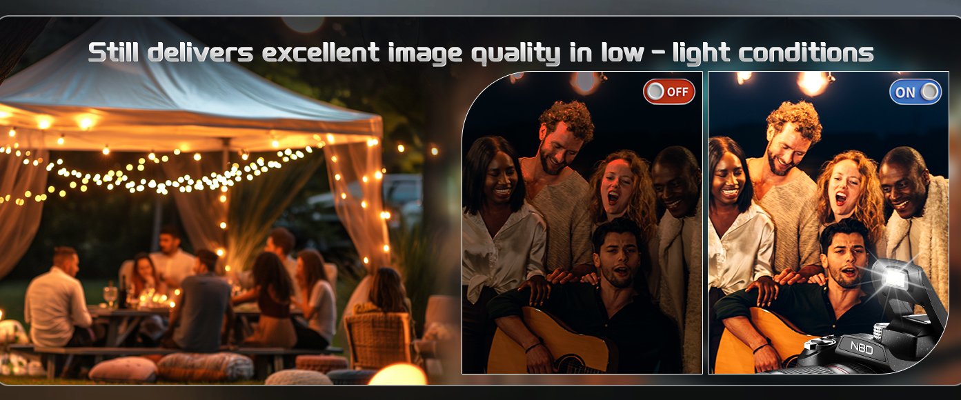 Built-in flash digital camera for clear night low-light group portrait shooting