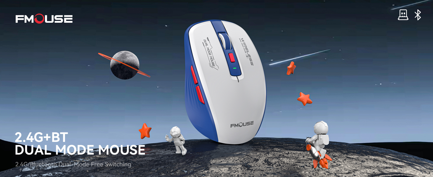 A stylish and durable wireless Bluetooth mouse for young office workers