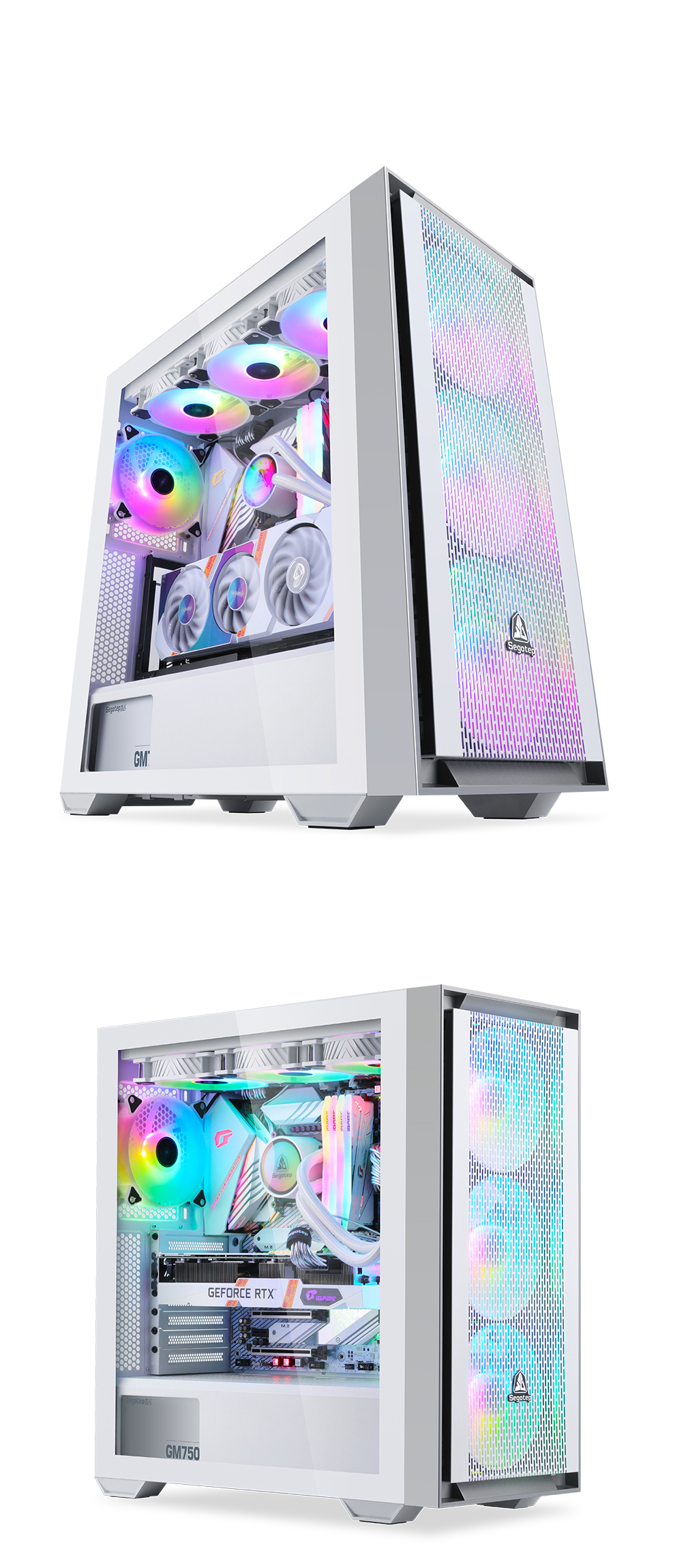 Segotep Gank 360-RGB Full-Tower Eatx White Desktop Gaming Computer