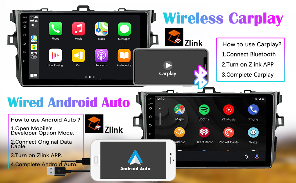 Binize Android 10 Car Stereo for Toyota Corolla 08-12 Compatible