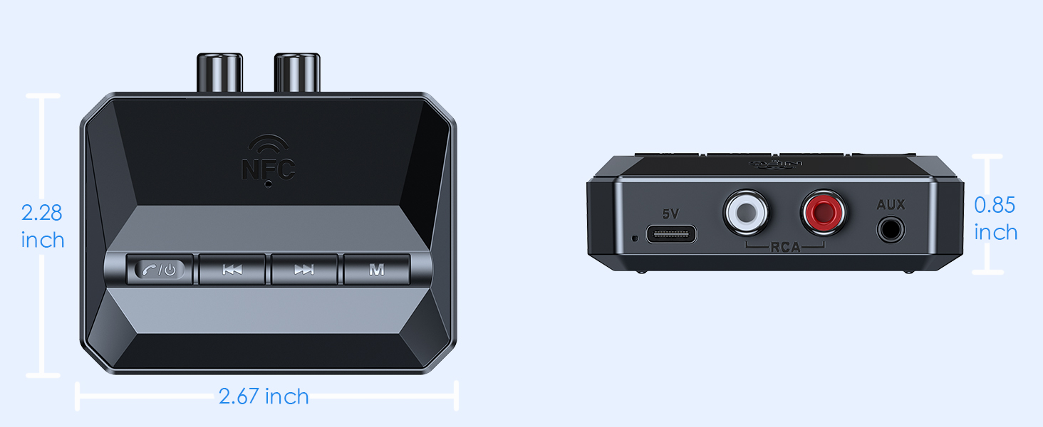 What's in the box: 1 x Bluetooth music receiver, 1 x USB power cable, 1 x 3.5mm audio cable, 1