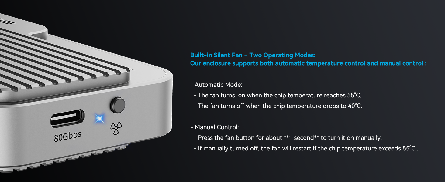 Thunderbolt5,M5 Pro,8K,3D,AI,80Gbps,TBU501,ACASIS,M.2 NVMe SSD Enclosure,USB4,External SSD,6000MB/s