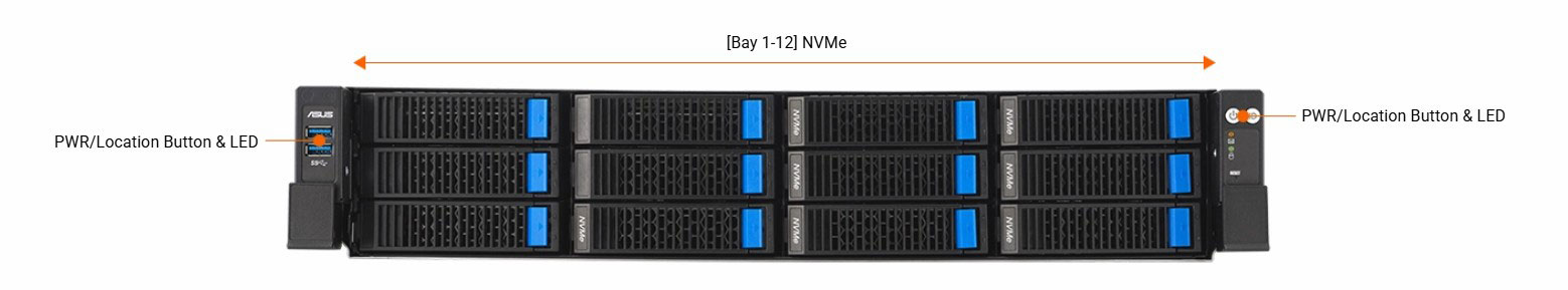 ASUS RS720A-E13-RS12U-2.7KW10G 2U Dual Socket Rackmount Server