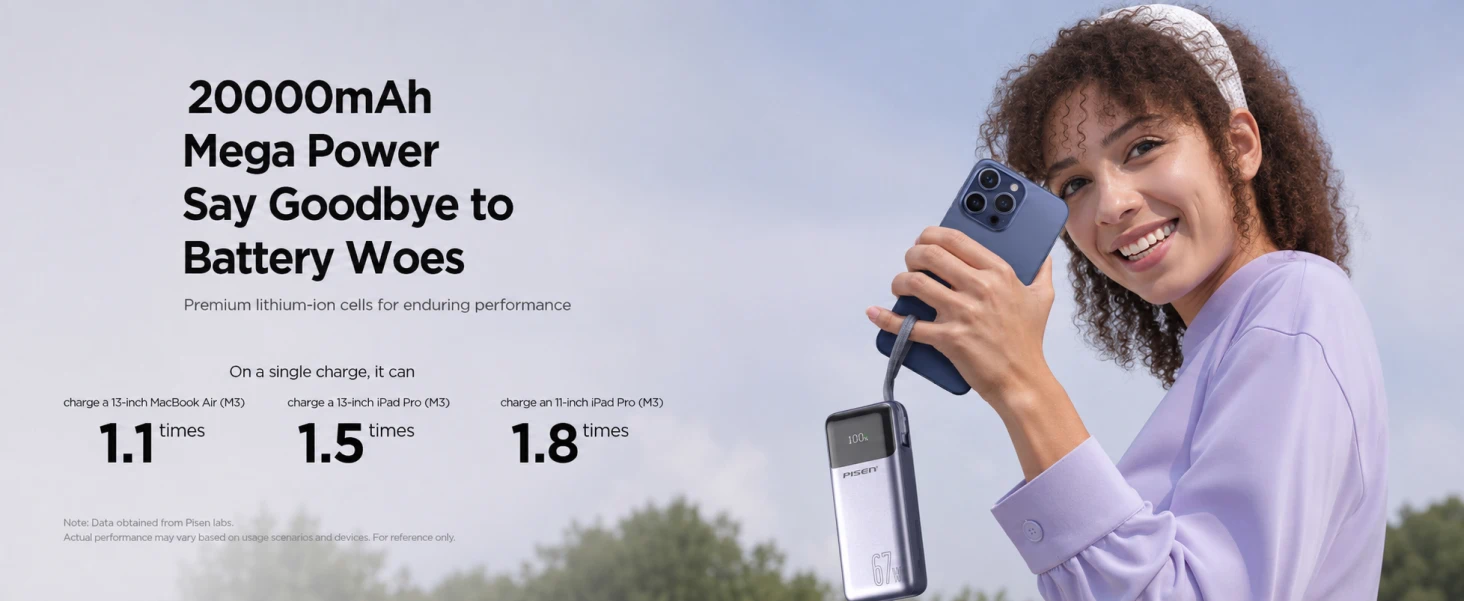 PISEN Bolt 67W 20000mAh Power Bank