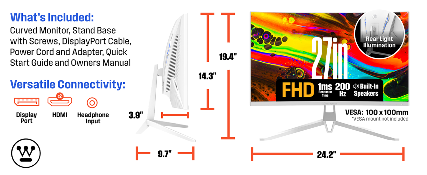 Westinghouse WC27RX6250W VA FHD Gaming Monitor