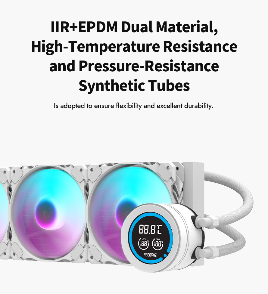 darkFlash DN360D 360mm AIO Liquid CPU Cooler 2.1 LCD Display 3x 120mm ARGB PWM Fans Copper Water