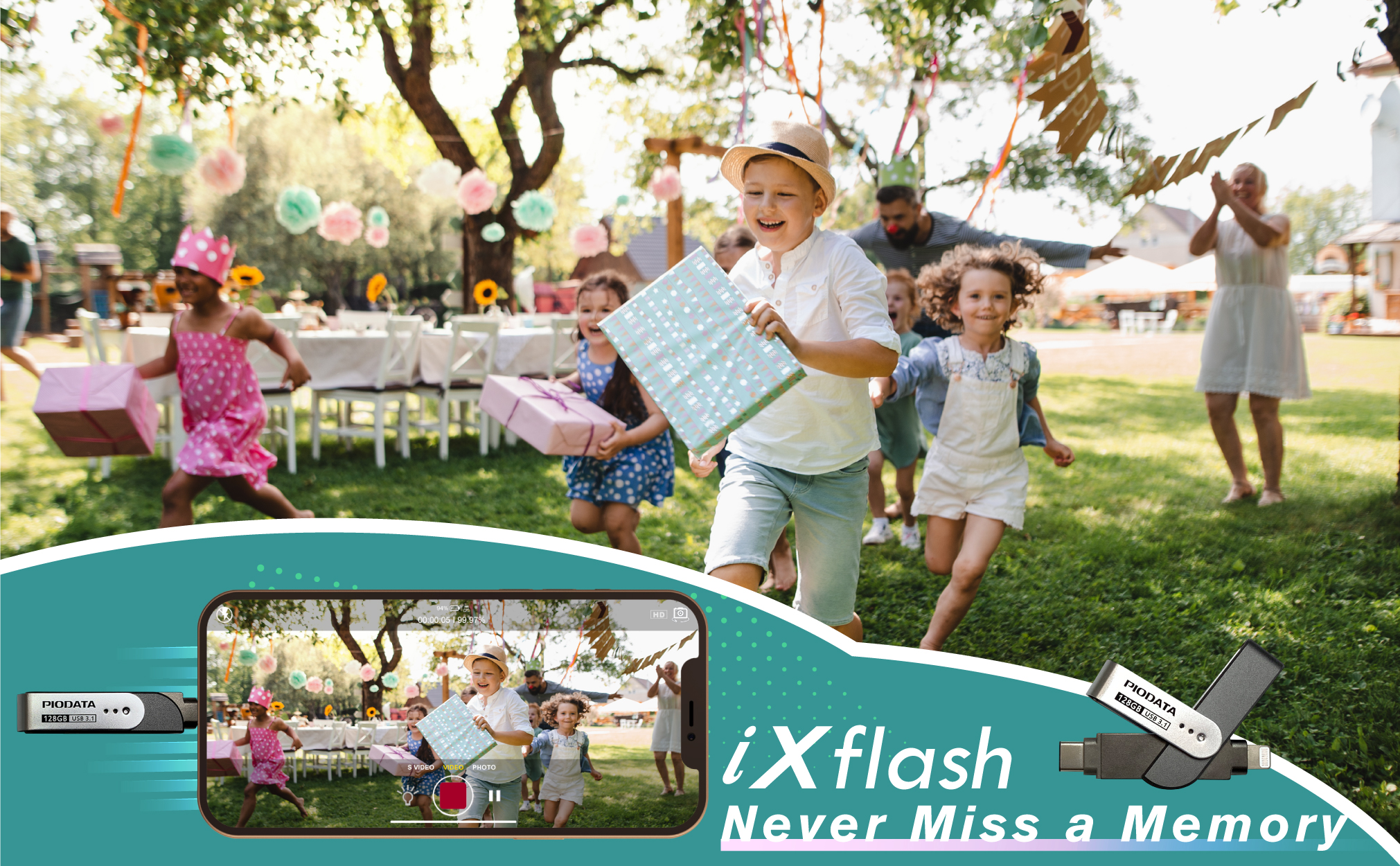 PioData iXflash USB C and Lightning Connector