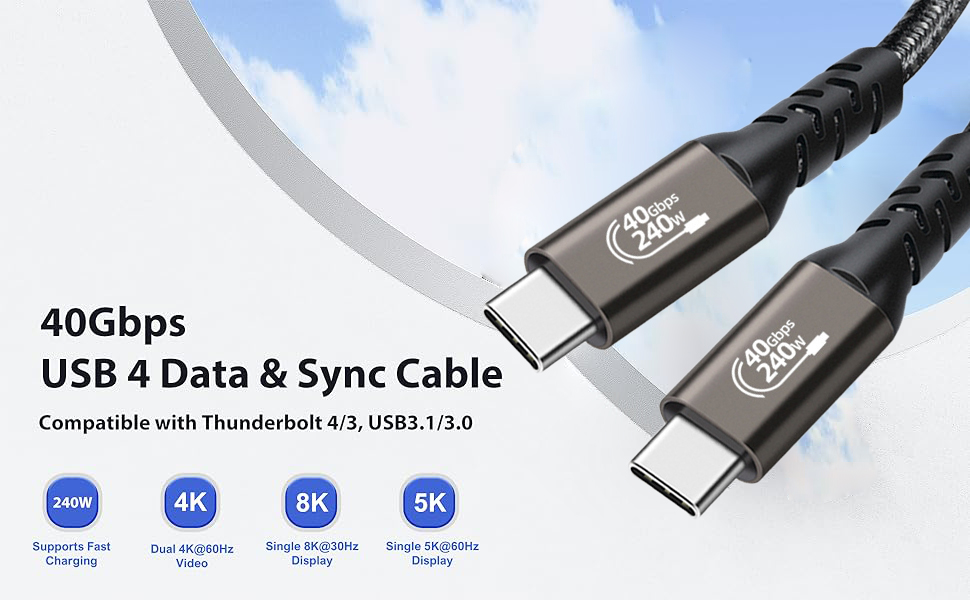 USB4.0 USB C to USB C Cable