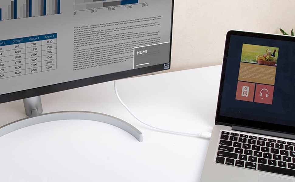 SatelliteSale Uni-Directional DisplayPort DP to HDMI 4K White Gold Plated Cable