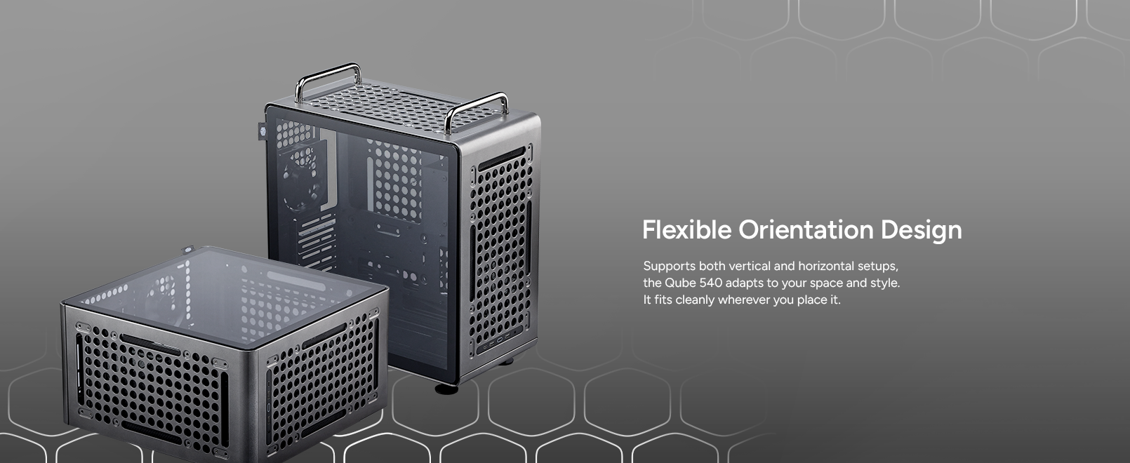 Cooler Master QUBE 540 Stardust Iron ATX Mid-Tower PC Case 