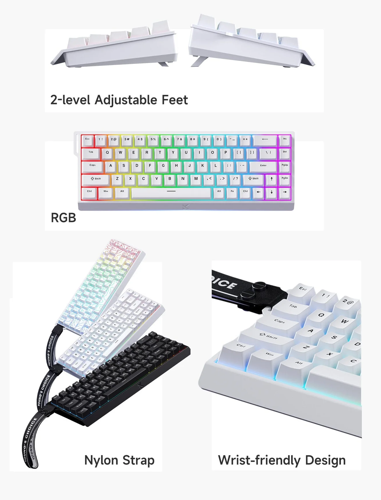 MCHOSE ACE 68 60% Mechanical Gaming Keyboard