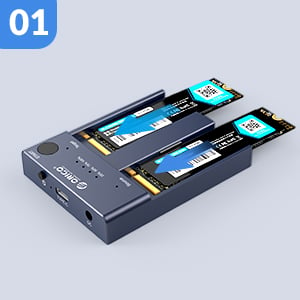 ORICO M.2 NVMe Cloner Dual-Bay NVMe Docking Station USB C to NVMe