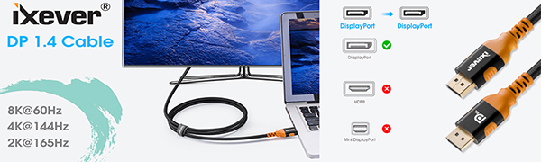 iXever DisplayPort Cable 1.4 version