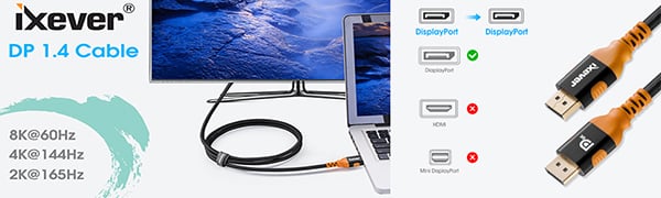 displayport to displayport cable 1.4 15ft