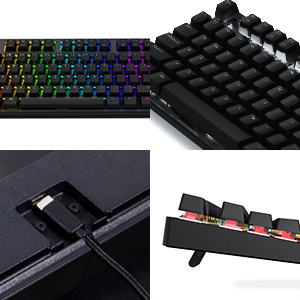 7KEYS TKL Mini Gaming Keyboard, Ultra Portable Keyboard, Wired 84 Keys RGB  and Mechanical Feeling, Detachable and Stable Type-C Cable, Quiet and  Comfort for Desktop PC Computer,Laptop Mac Gamer 