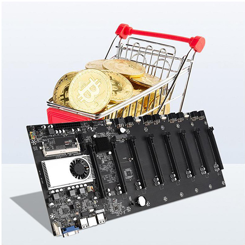 BTC-37 Miner Motherboard Integrated CPU 8 Video Card Slot Support