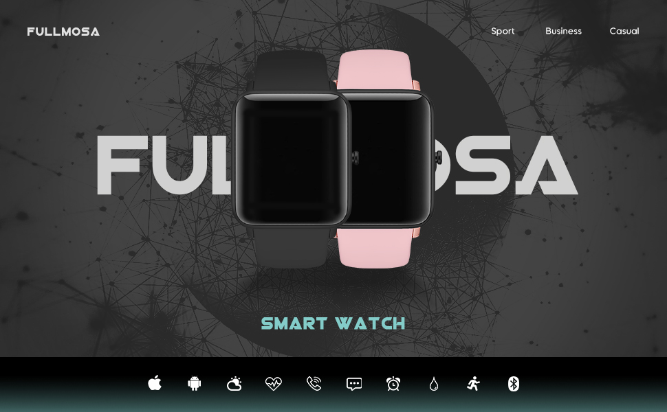 Smart Watch Fullmosa S3 1.4 inch Full Touch Fitness Tracker with