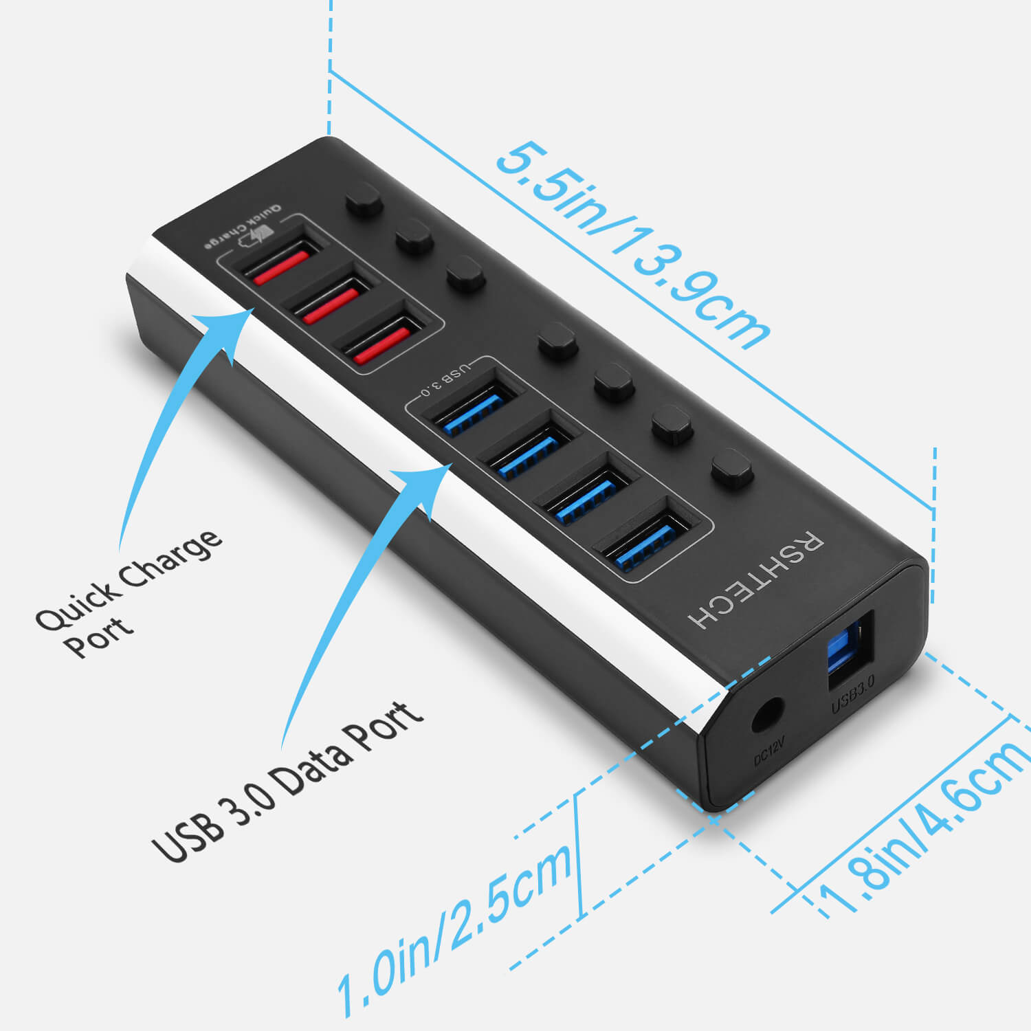 RSHTECH Quick Charging and Data Hub