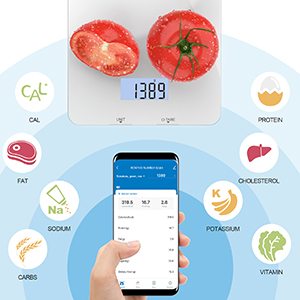 Smart Food Nutrition Scale, FITINDEX Bluetooth Digital Kitchen