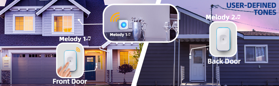 wireless doorbell 2 button