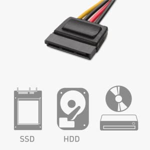 Flexible Computer Case Power Cable Flexible 18 AWG wires 6-inch length